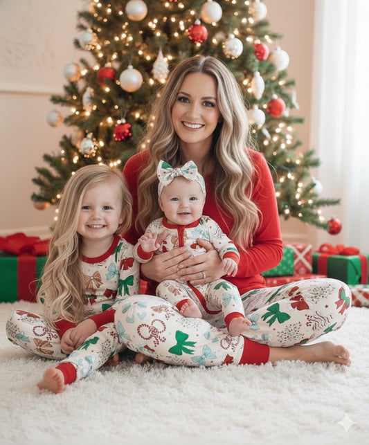 Christmas Bows Mom Joggers