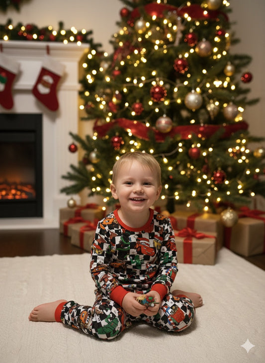 Christmas Cars Bamboo 2-Piece Set Pajamas