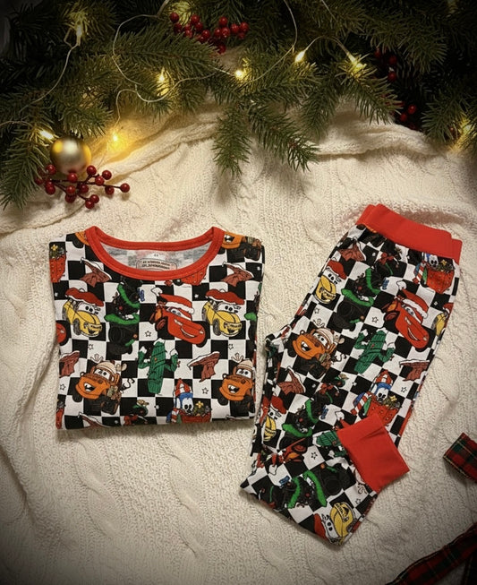 Christmas Cars Bamboo 2-Piece Set Pajamas